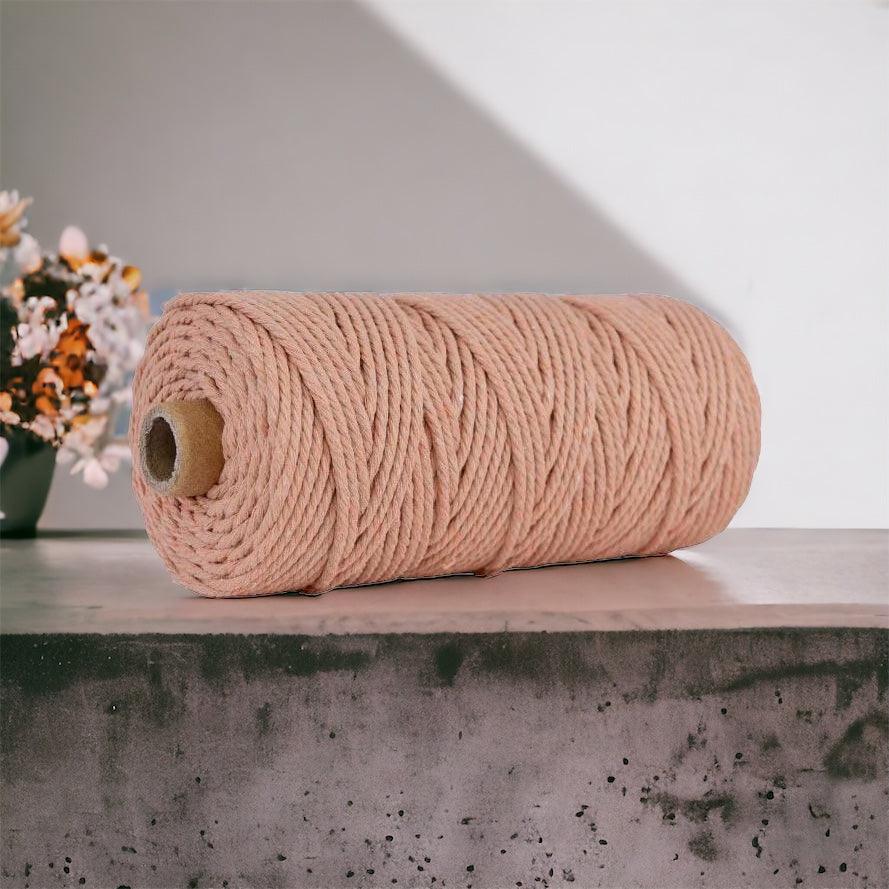 3MM 3ply Macrame Cord | LATTE | 100% Cotton | 100m - Cottonknotsxx