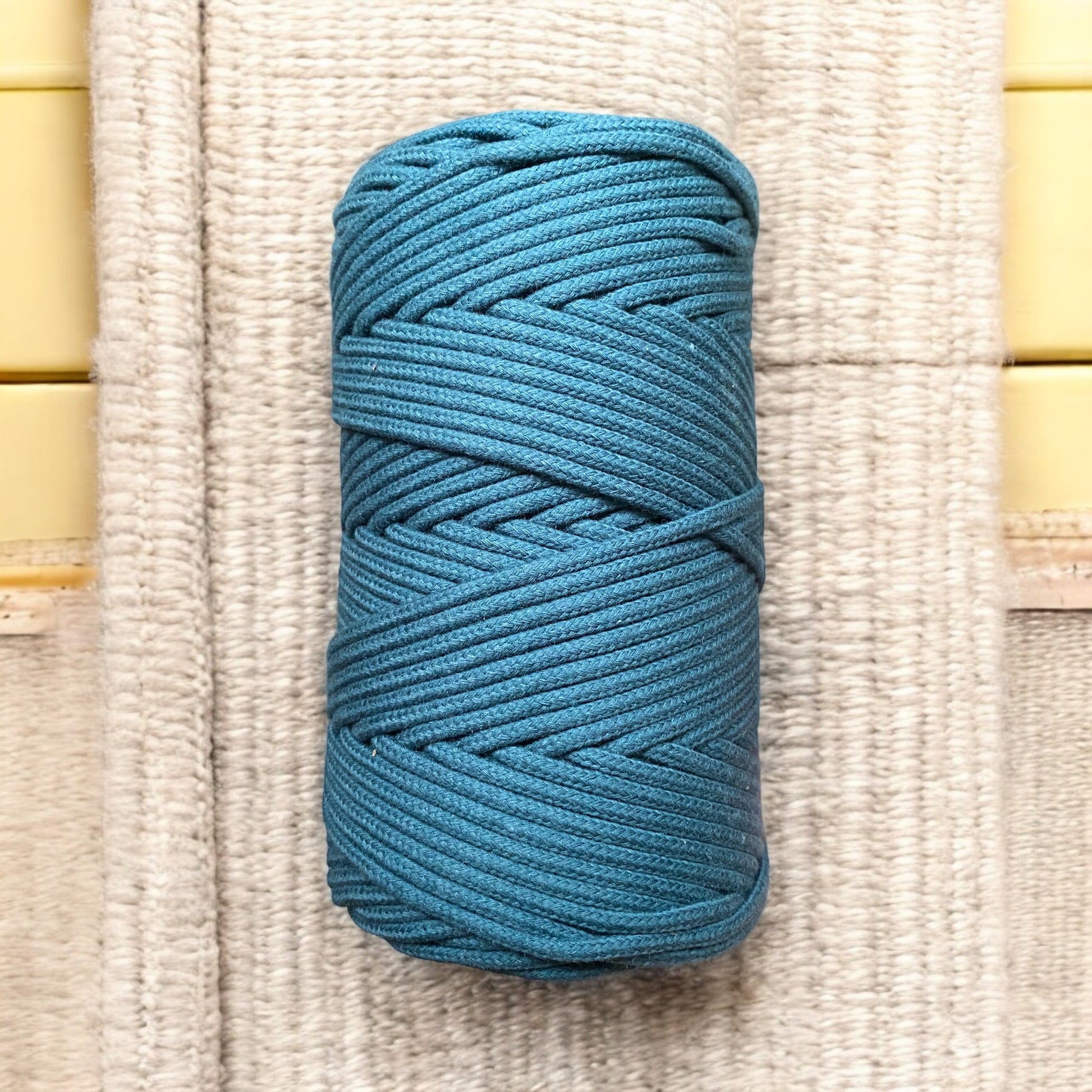 3MM LUXE Premium Braided Cord | DENIM BLUE | 100% Pure Cotton | 100m - Cottonknotsxx
