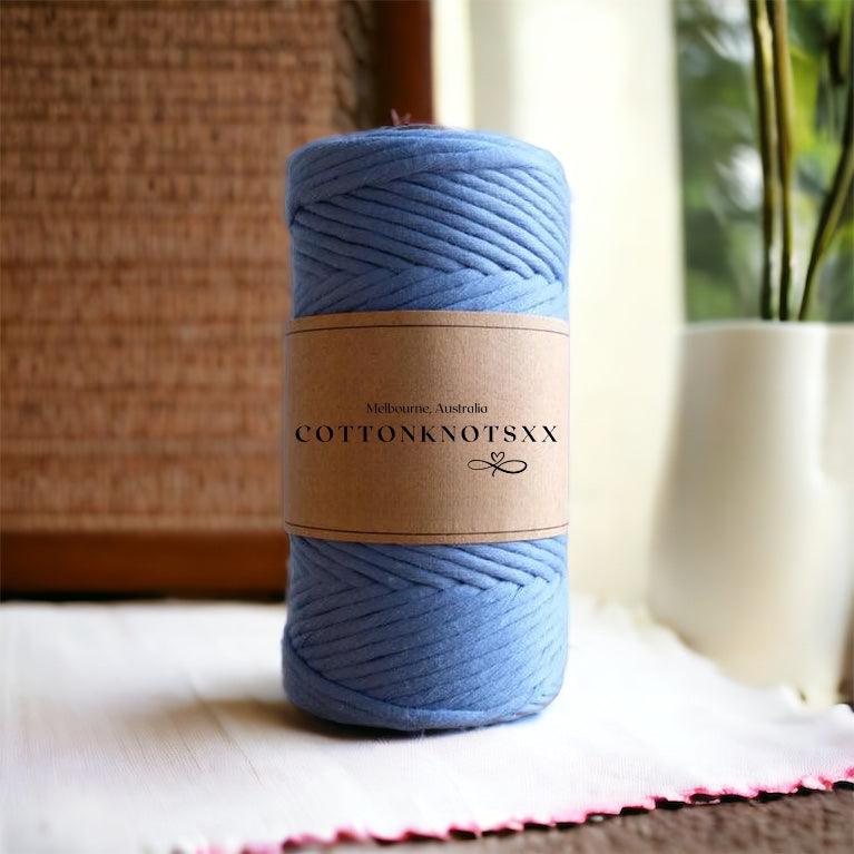 3MM CORNFLOWER BLUE Luxe Macrame String | 100% Cotton - Cottonknotsxx