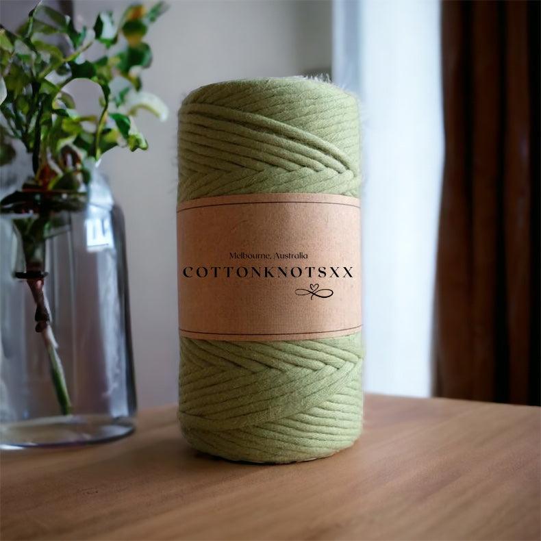 3MM TEA GREEN Luxe Macrame String | 100% Cotton - Cottonknotsxx