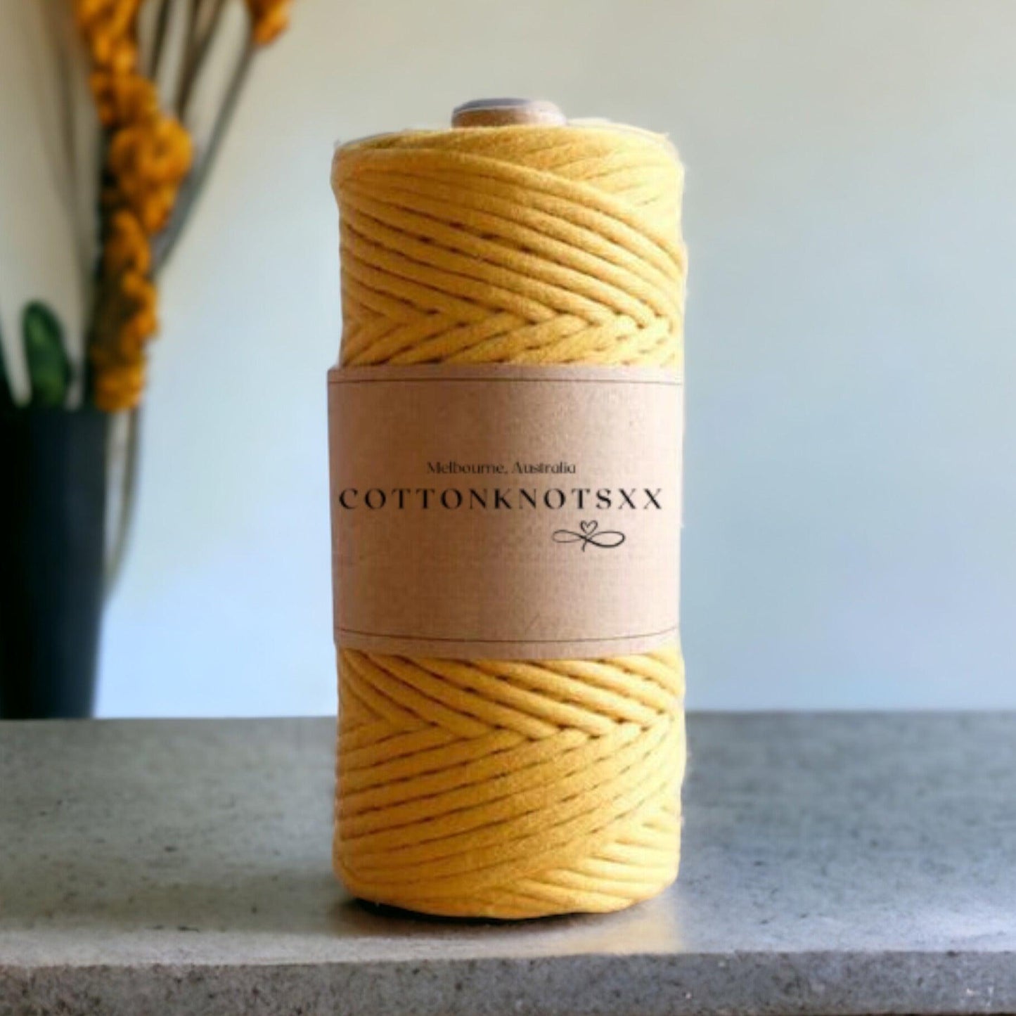 3MM MUSTARD Luxe Macrame String | 100% Cotton - Cottonknotsxx