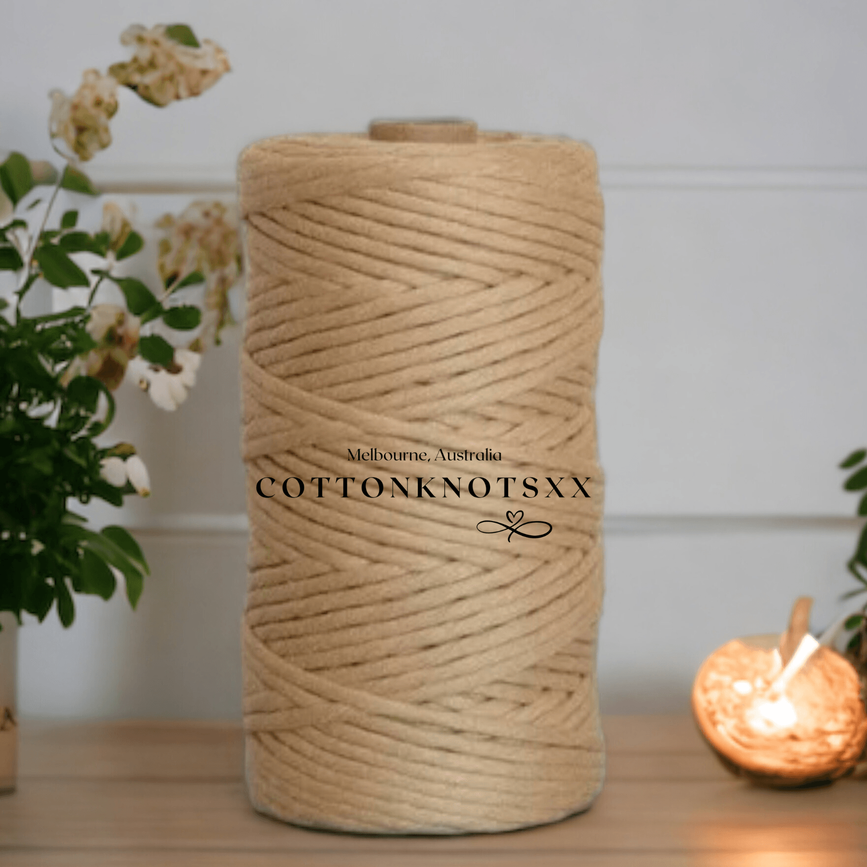 3MM SAND Luxe Macrame String | 100% Cotton - Cottonknotsxx