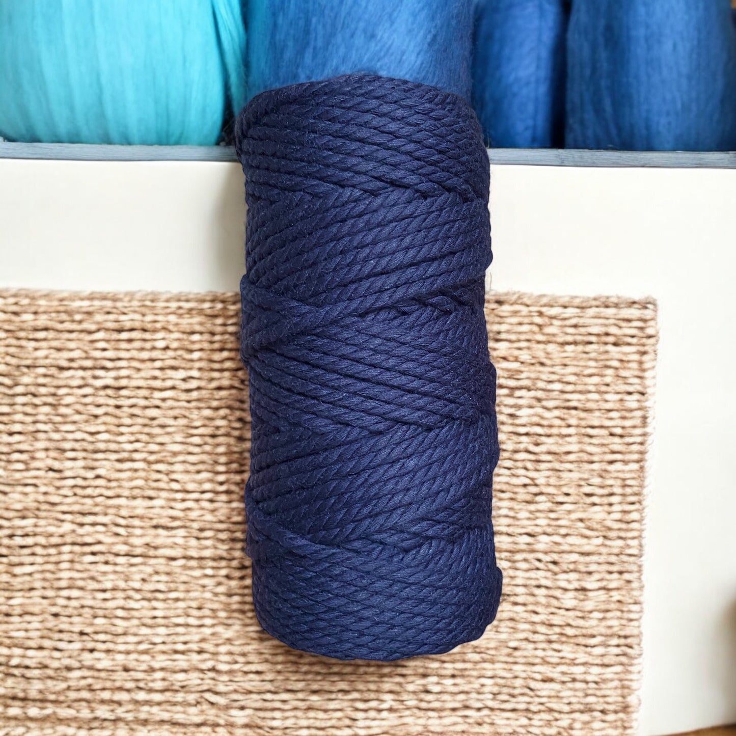 4mm 3ply Luxe Cord | NAVY BLUE | 100% Premium Cotton