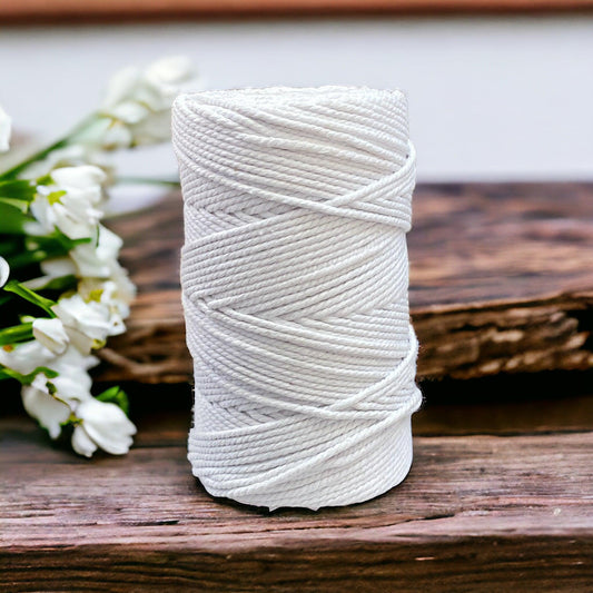 bulk 4mm white macrame cord 200m roll