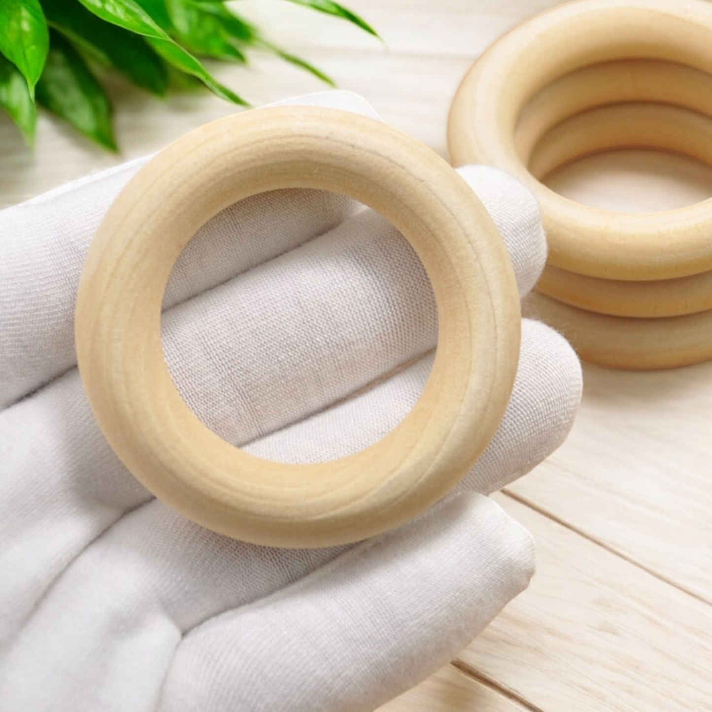 Natural Raw Unfinished Wooden Rings | 55mm