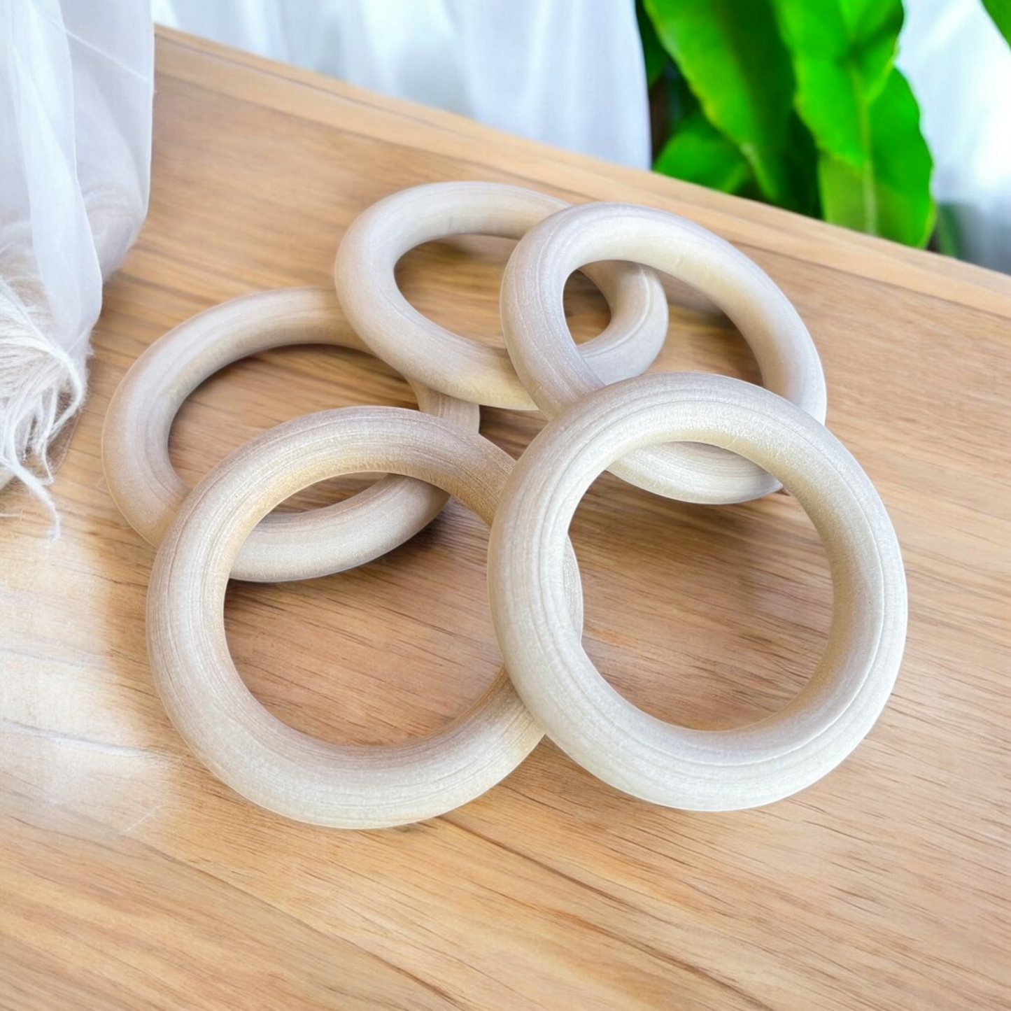 20 PACK Wooden Rings 55mm | Suitable for Macrame Plant hangers