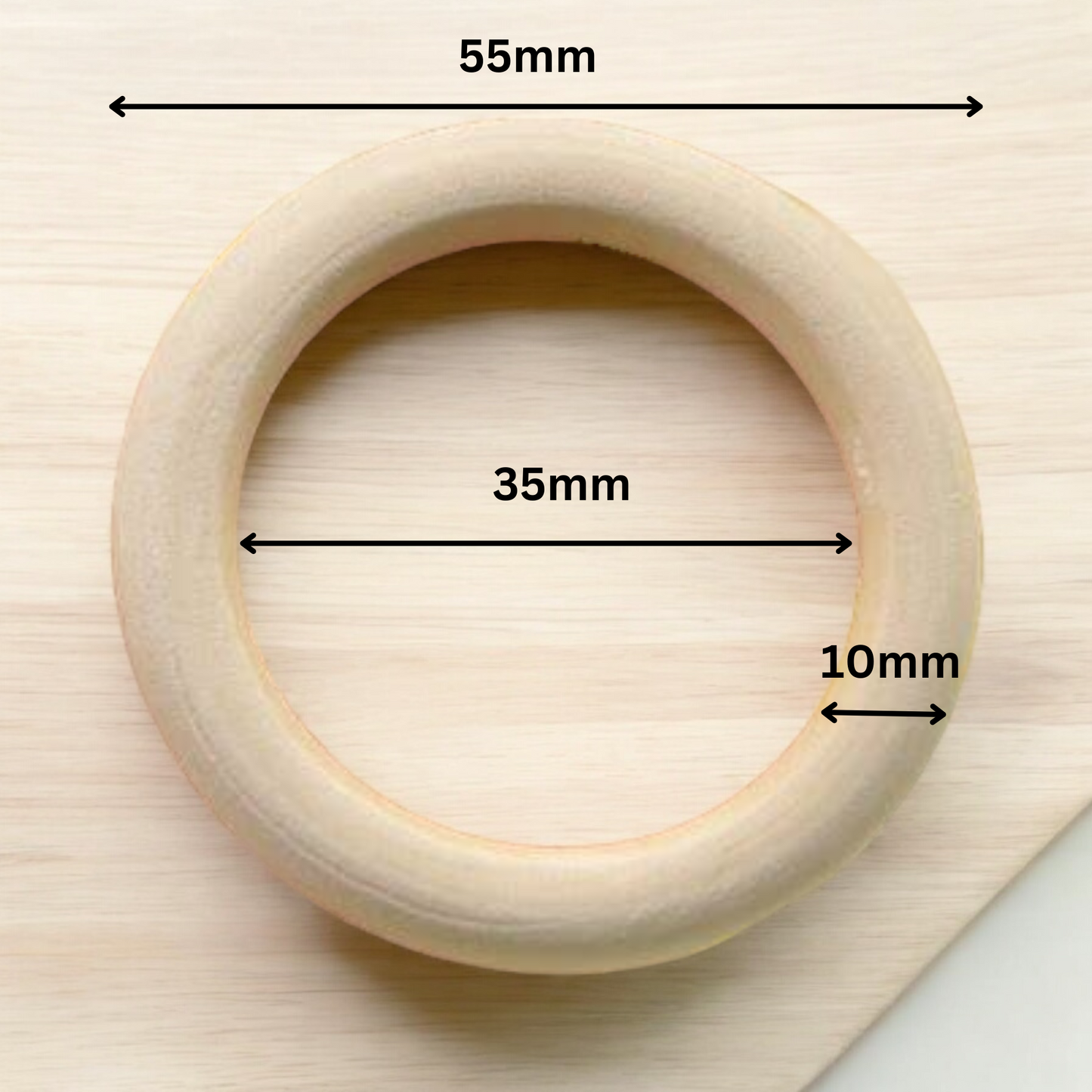 Natural Raw Unfinished Wooden Rings | 55mm