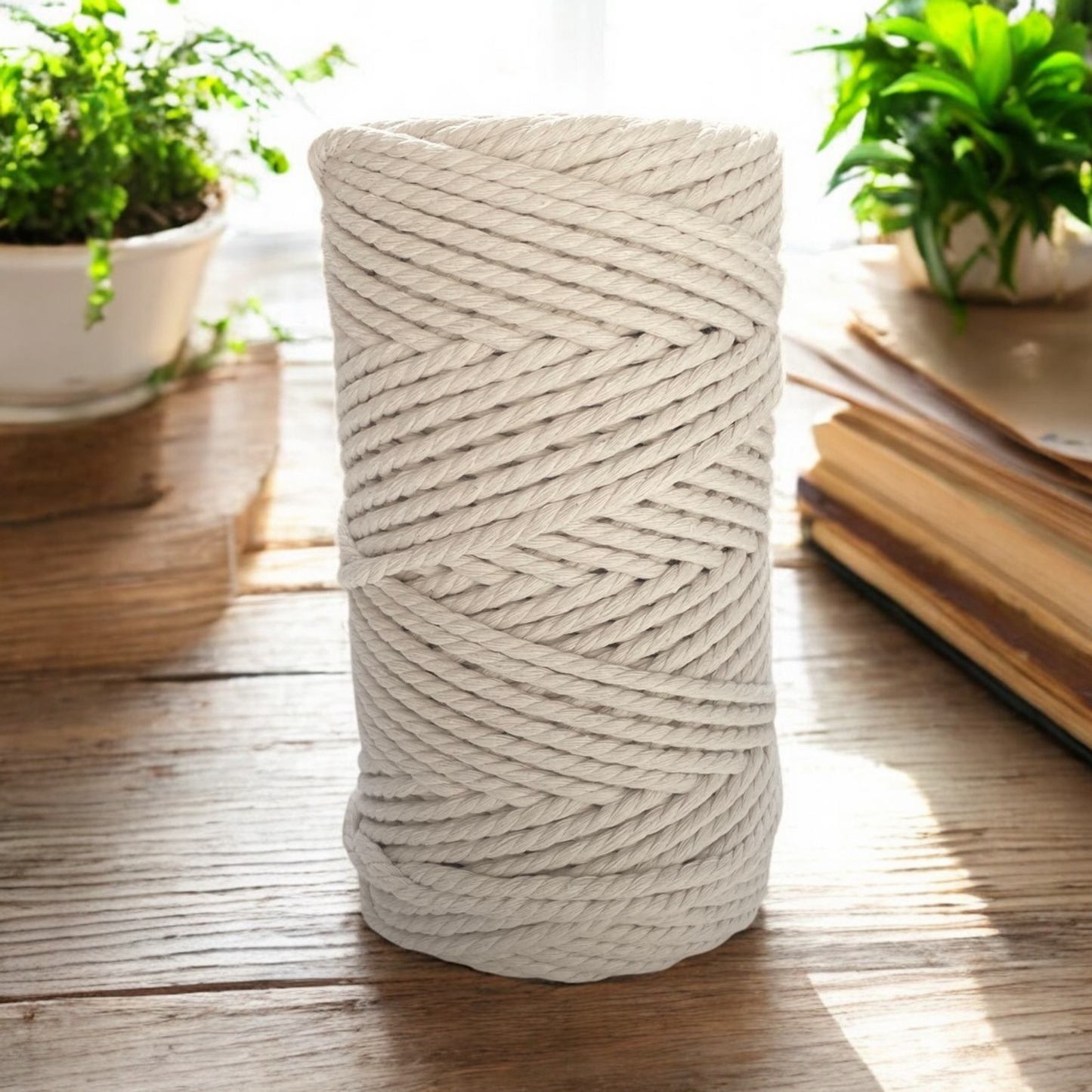 5MM 3Ply Cord | Natural | 100m | 100% Pure Cotton