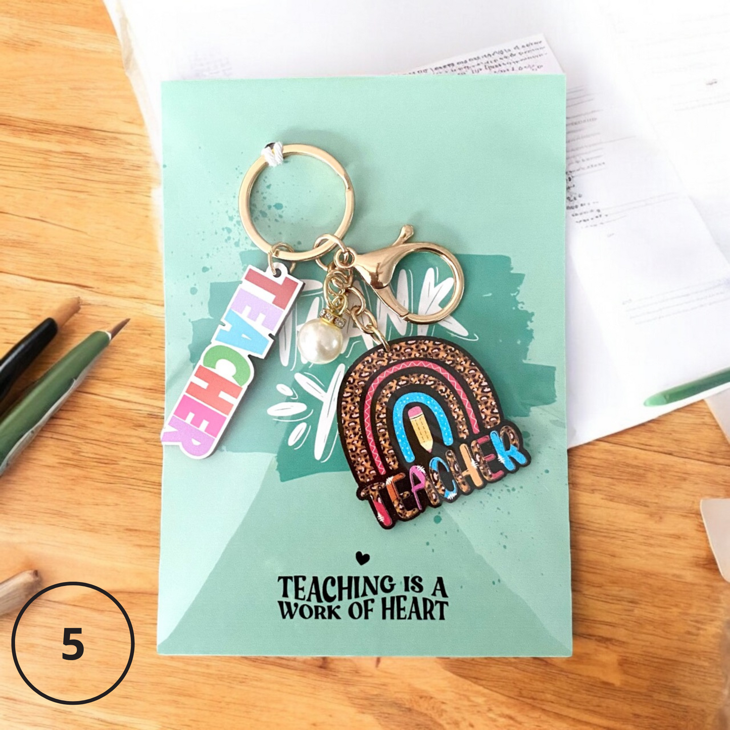 TEACHER | Thank You Card | Keyring & Pencil Case Set