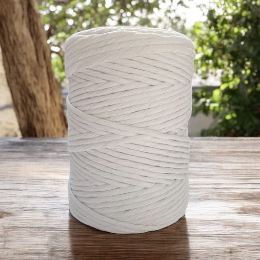 Bulk 5mm white macrame string 200m roll