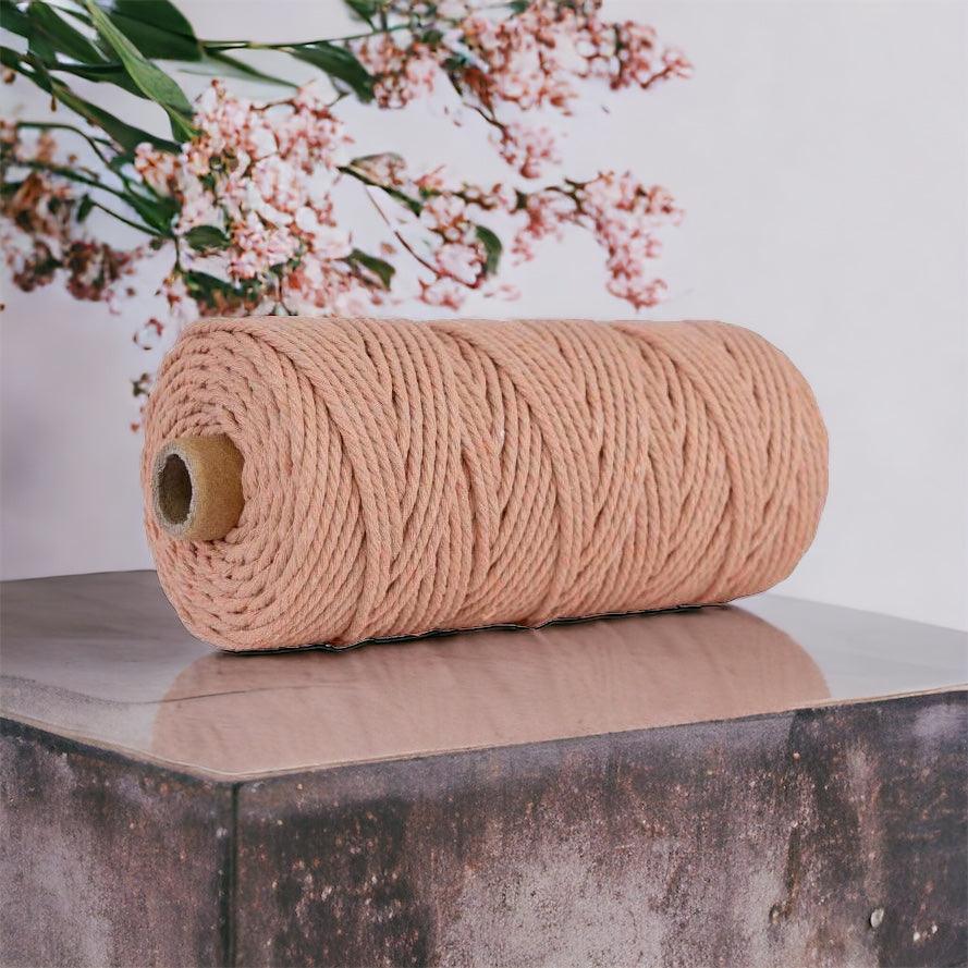 5MM 3Ply Rope | 100m | LATTE | 100% Cotton - Cottonknotsxx