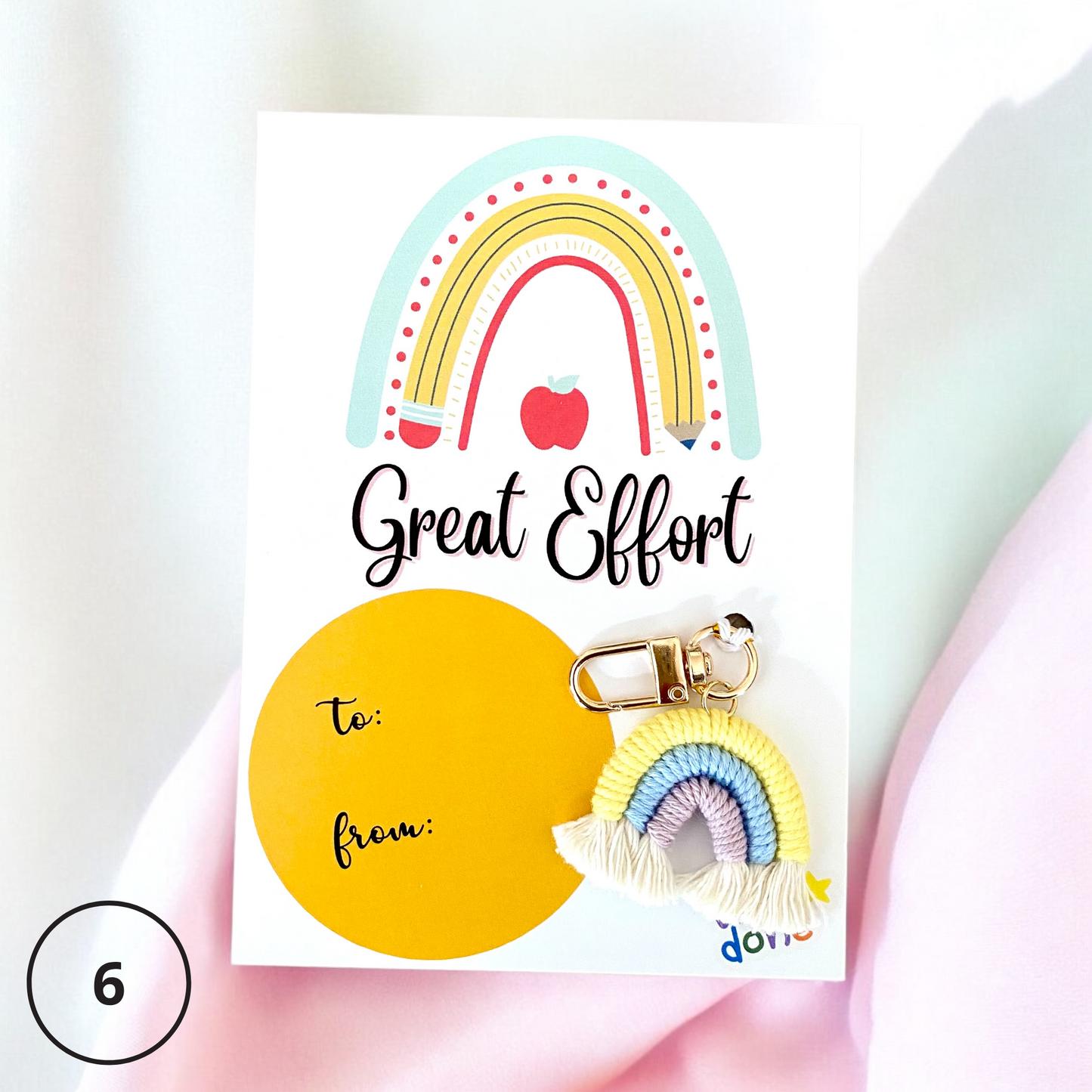 STUDENT | Great Effort Card | Rainbow Keyring Set