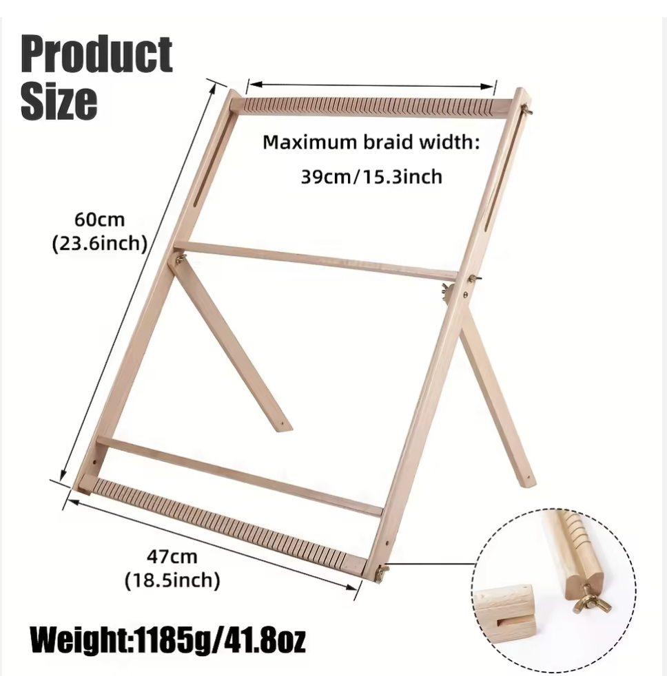 Large Weaving Loom Kit with Stand | 60cm x 47cm | Bonus Bamboo Comb