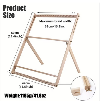 Large Weaving Loom Kit with Stand | 60cm x 47cm | Bonus Bamboo Comb