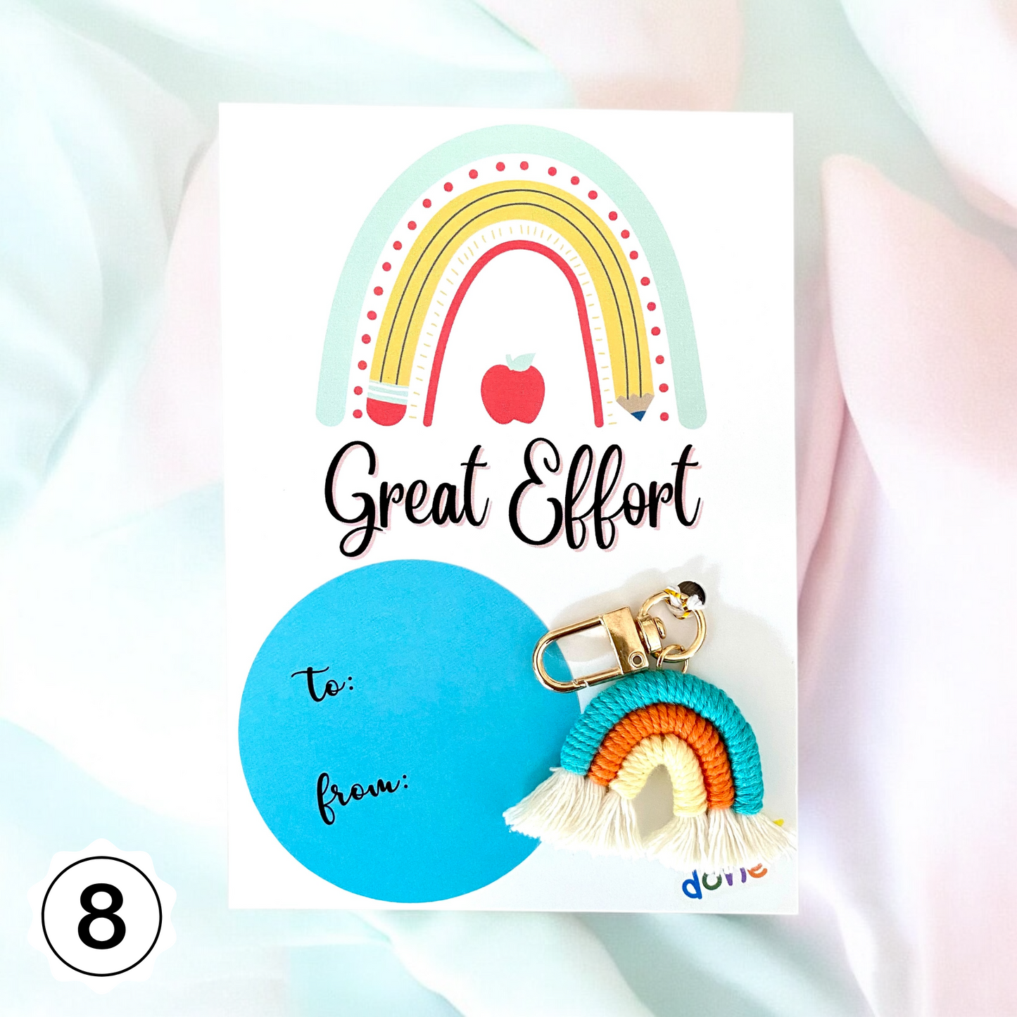 STUDENT | Great Effort Card | Rainbow Keyring Set