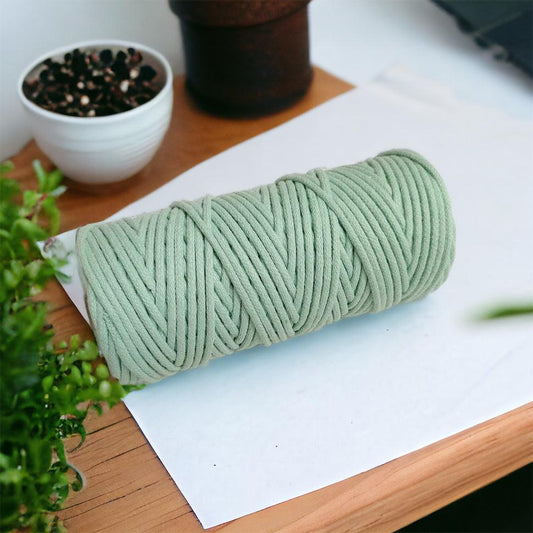 4MM SPEARMINT Braided Cord | 100% Cotton - Cottonknotsxx