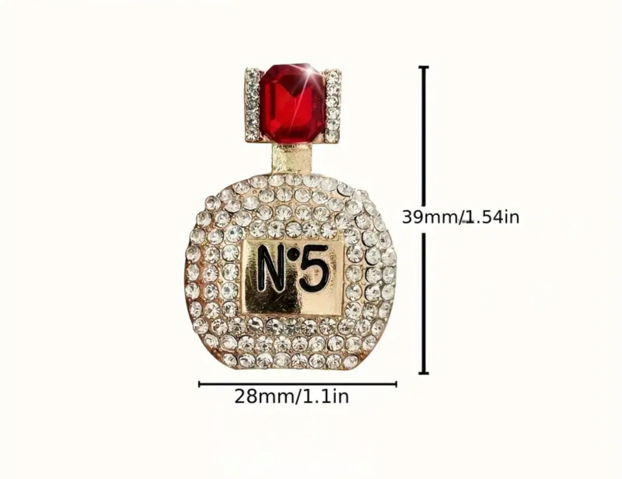 Diamante Parfum N5 Bottle with Crystal Flower | Car Clip Decor | Gift Box Included