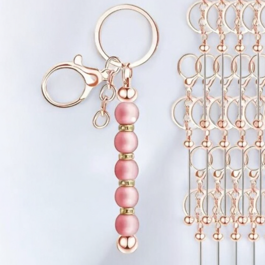 Blank Beadable Keychain Bar - Alloy Rose Gold