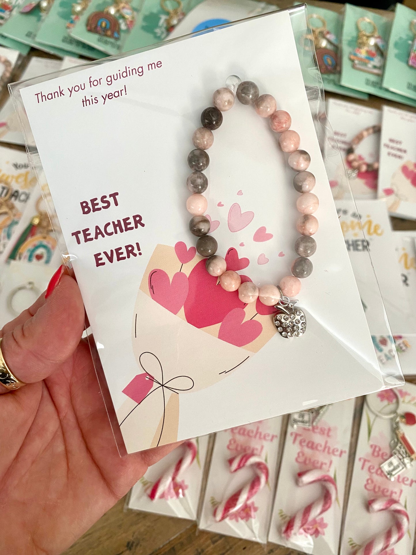 TEACHER | Best Teacher Ever Card | Bracelet Set