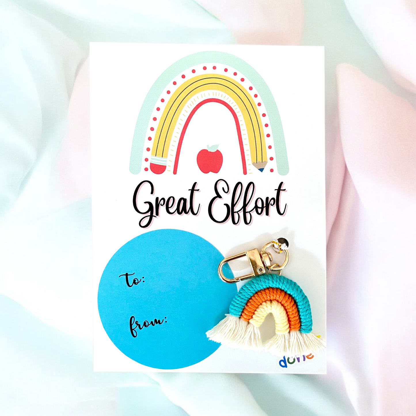 STUDENT | Great Effort Card | Rainbow Keyring Set