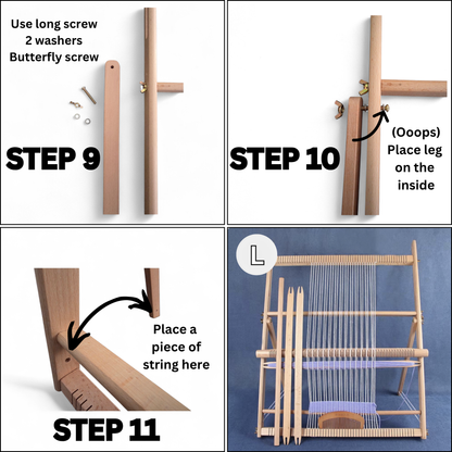 Large Weaving Loom Kit with Stand | 60cm x 47cm | Bonus Bamboo Comb