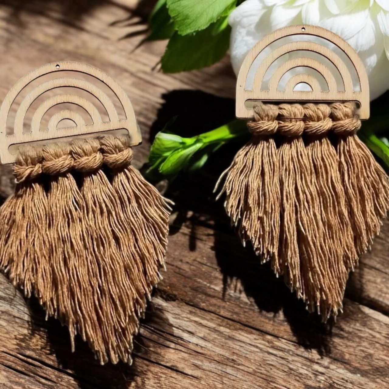 Laser cut macrame boho rainbow earring blanks - 20 BLANKS