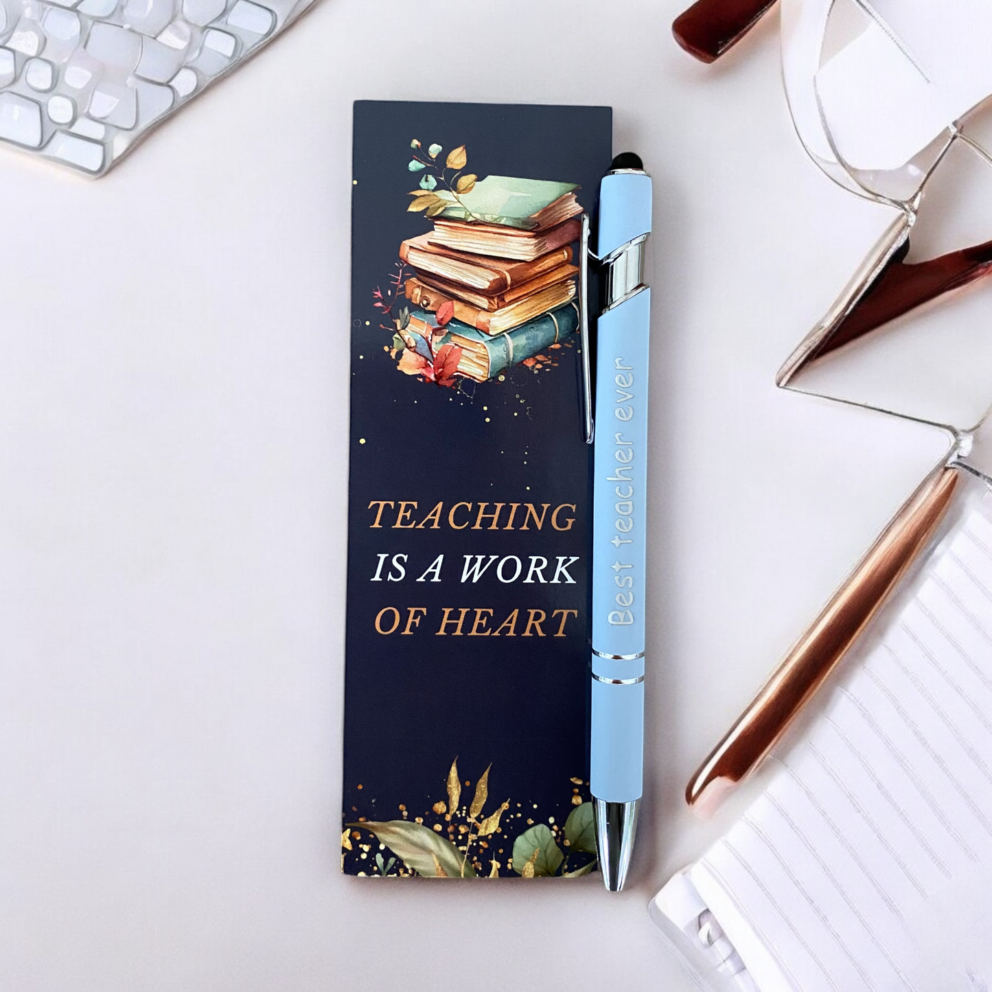 TEACHER | Teaching is a work of Heart - Bookmark and Pen Set