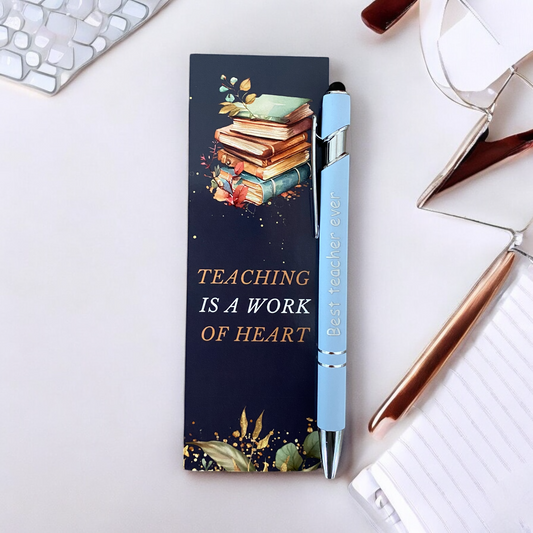 TEACHER | Teaching is a work of Heart - Bookmark and Pen Set