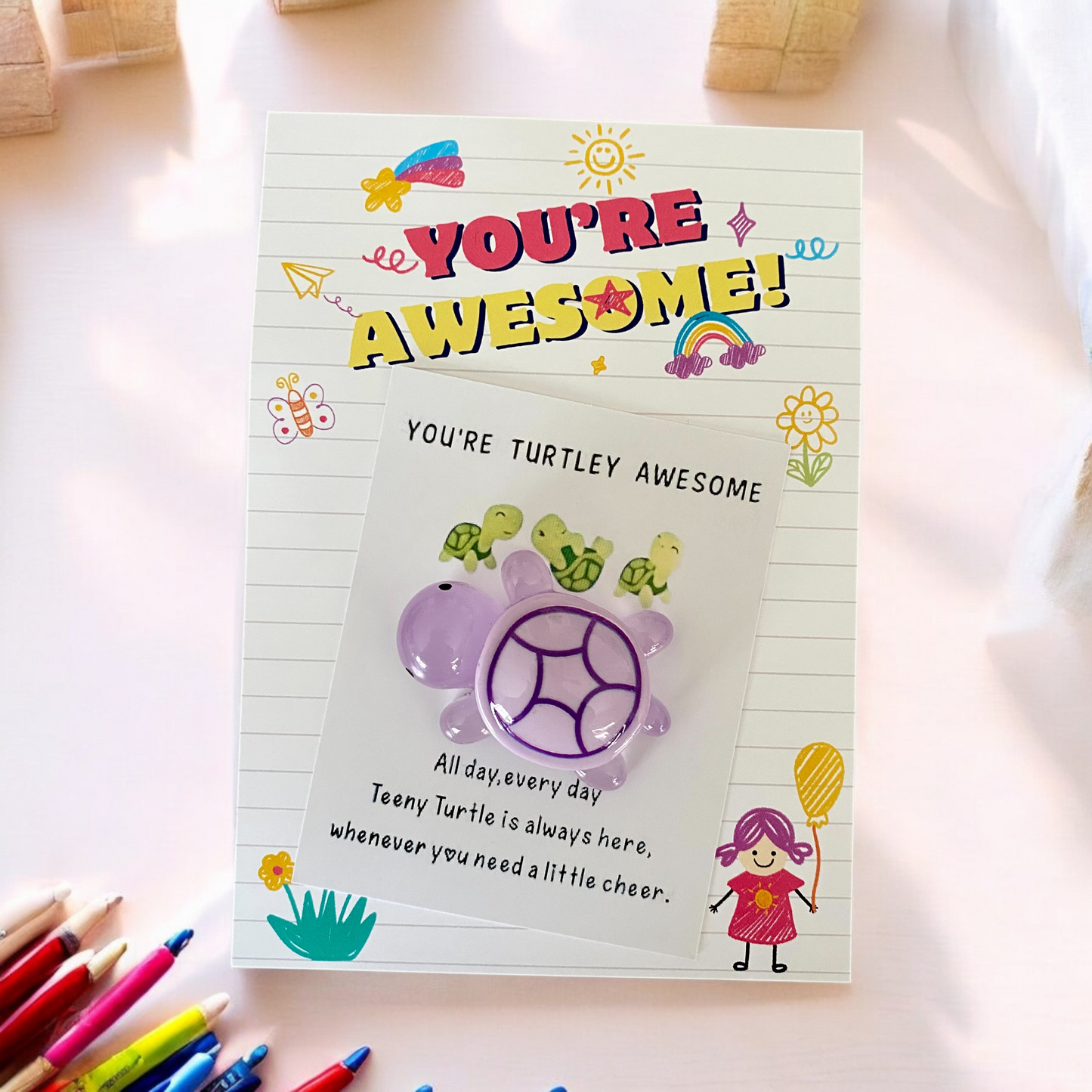 STUDENT | You're Awesome Card | Teeny Turtle Set