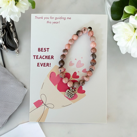 TEACHER | Best Teacher Ever Card | Bracelet Set