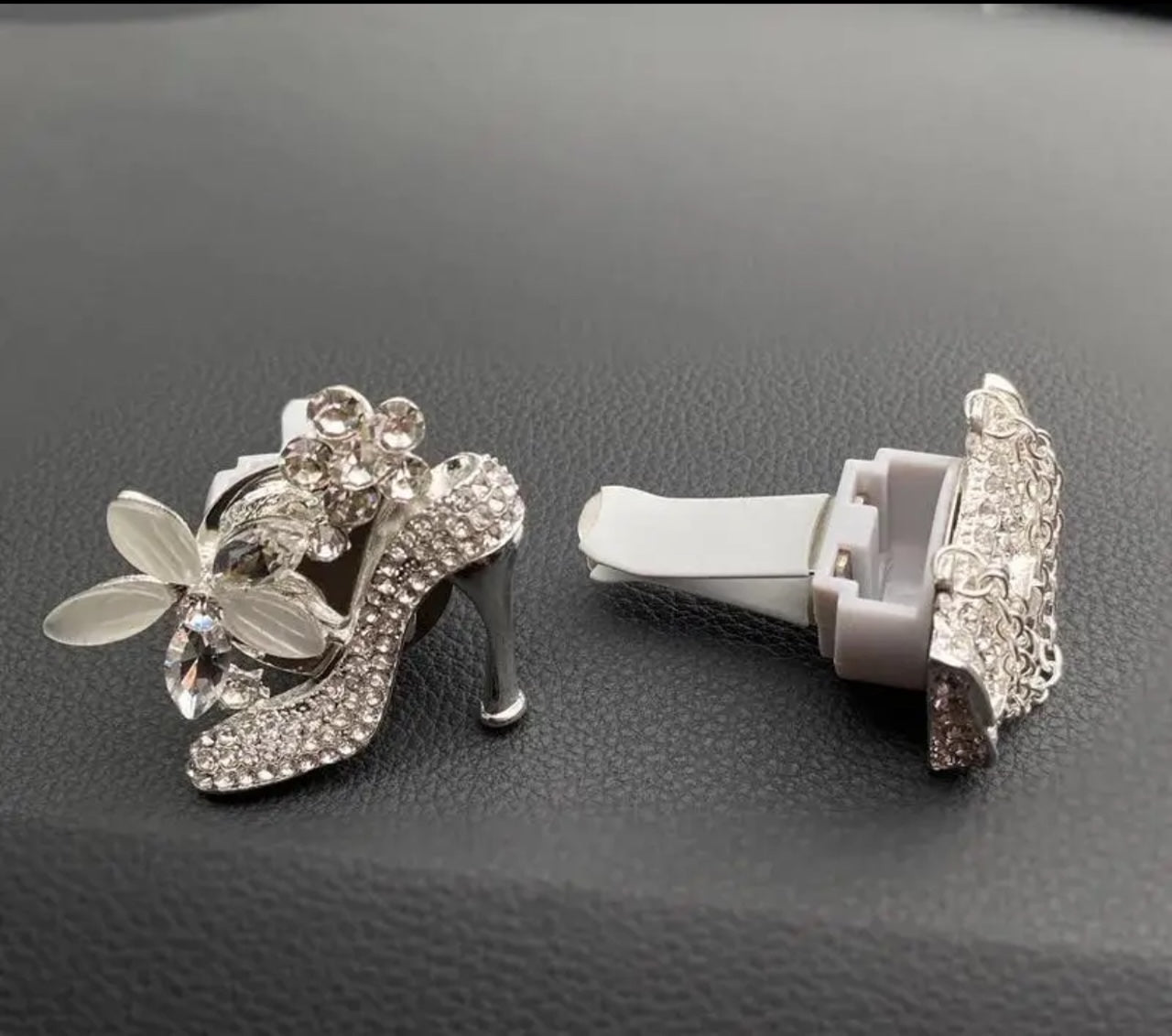 SILVER Car Clips with Diffuser | High Heel Shoe and Handbag | Car Decor | Gift Box Included