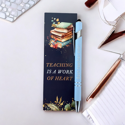 "Best Teacher Ever" Bookmark & Pen Gift Set - Cottonknotsxx