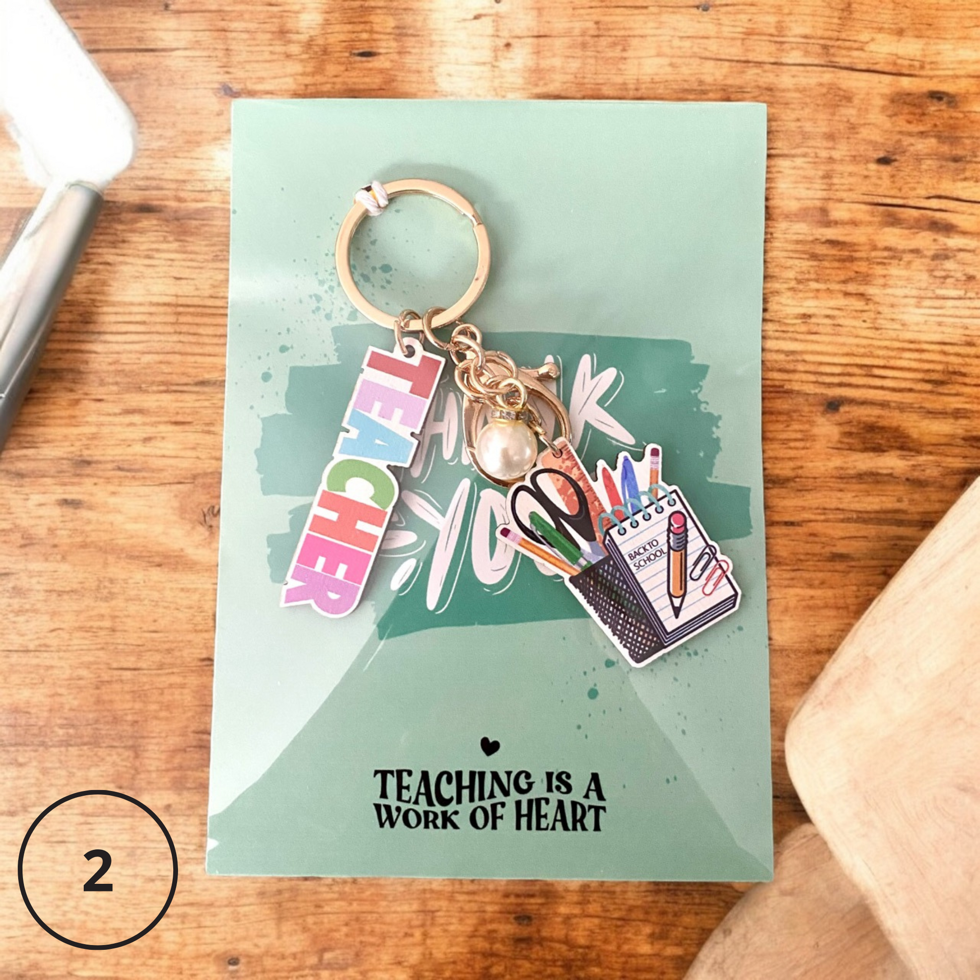 Brighten Their Day – Fun Teacher Keyring & Appreciation Card Set - Cottonknotsxx