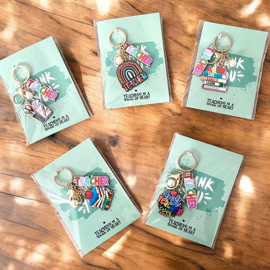 Brighten Their Day – Fun Teacher Keyring & Appreciation Card Set - Cottonknotsxx