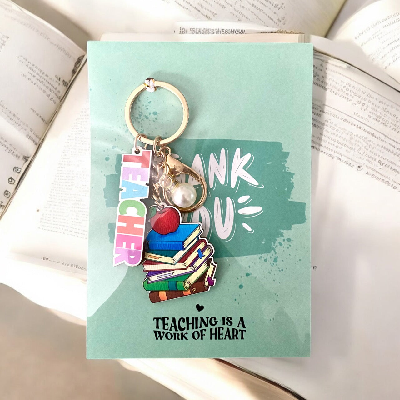 Brighten Their Day – Fun Teacher Keyring & Appreciation Card Set - Cottonknotsxx