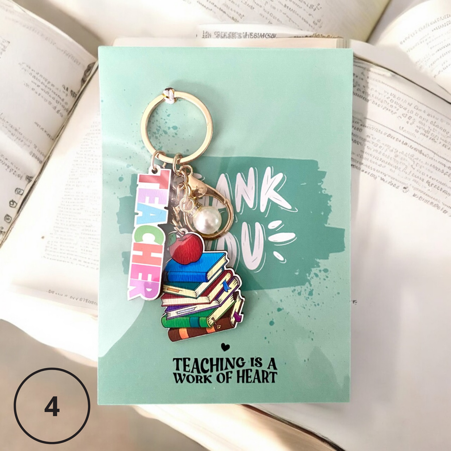 Brighten Their Day – Fun Teacher Keyring & Appreciation Card Set - Cottonknotsxx