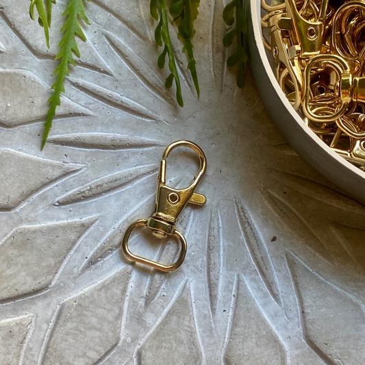 10 Pack | Alloy Swivel Lobster Claw Clasps | Golden