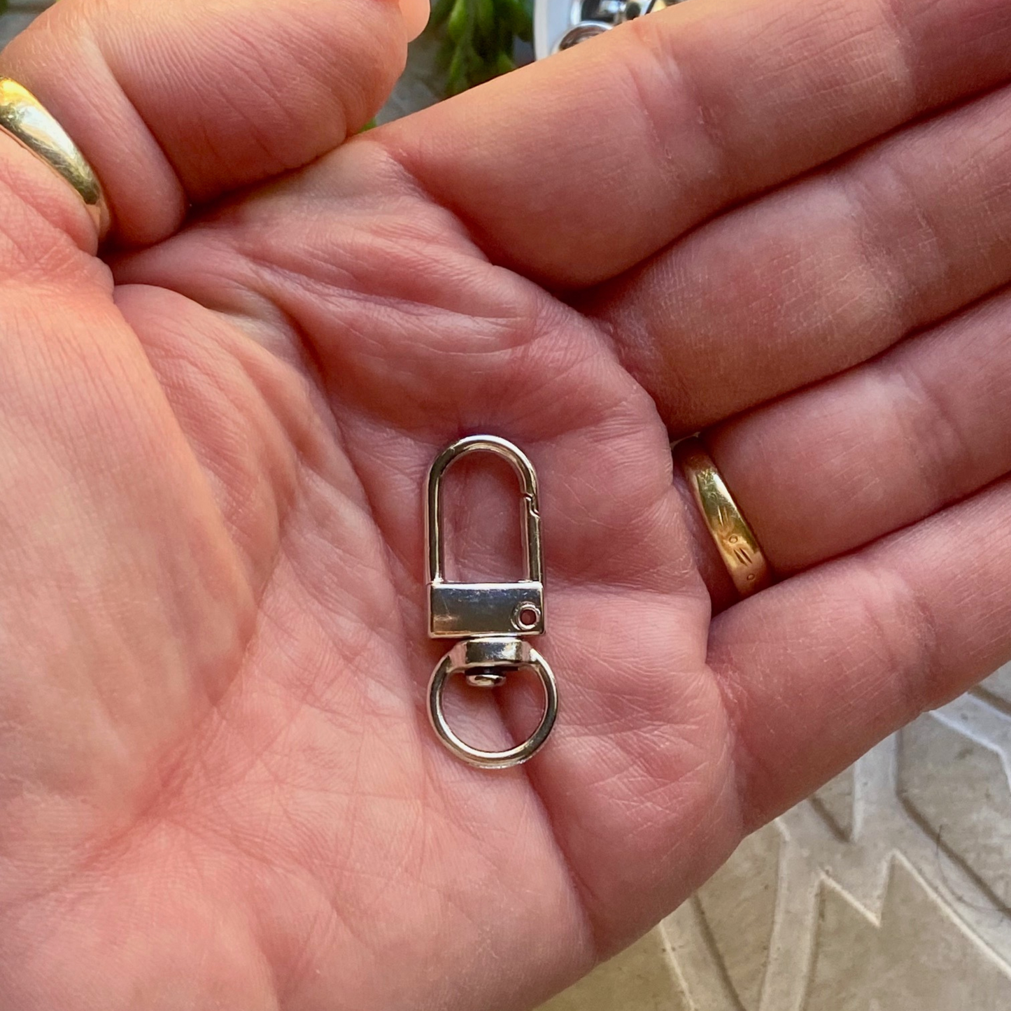 10 Pack | Alloy Swivel Push Gate Snap Keyring Clasps | 33mm | Platinum