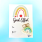 “Great Effort” Rainbow Gift Card - Cottonknotsxx