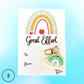 “Great Effort” Rainbow Gift Card - Cottonknotsxx