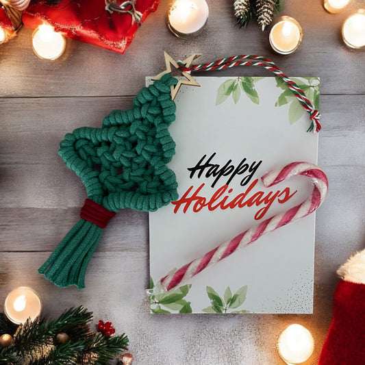 Happy Holidays – Macrame Tree Ornament Gift Set - Cottonknotsxx