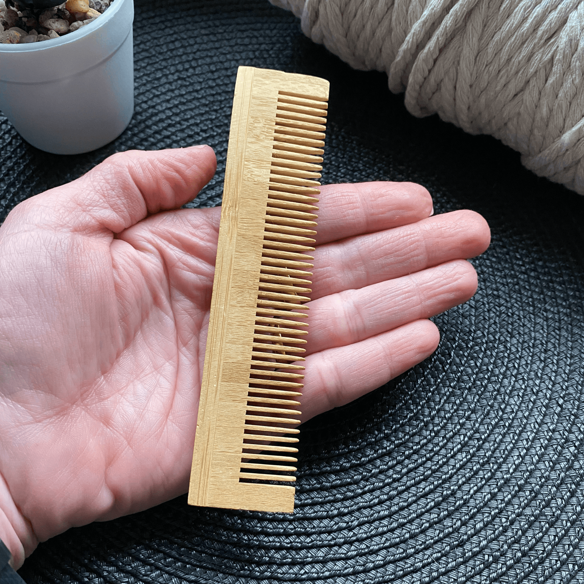 Macrame bamboo wooden lightweight comb | Makes beautiful fringes - Cottonknotsxx