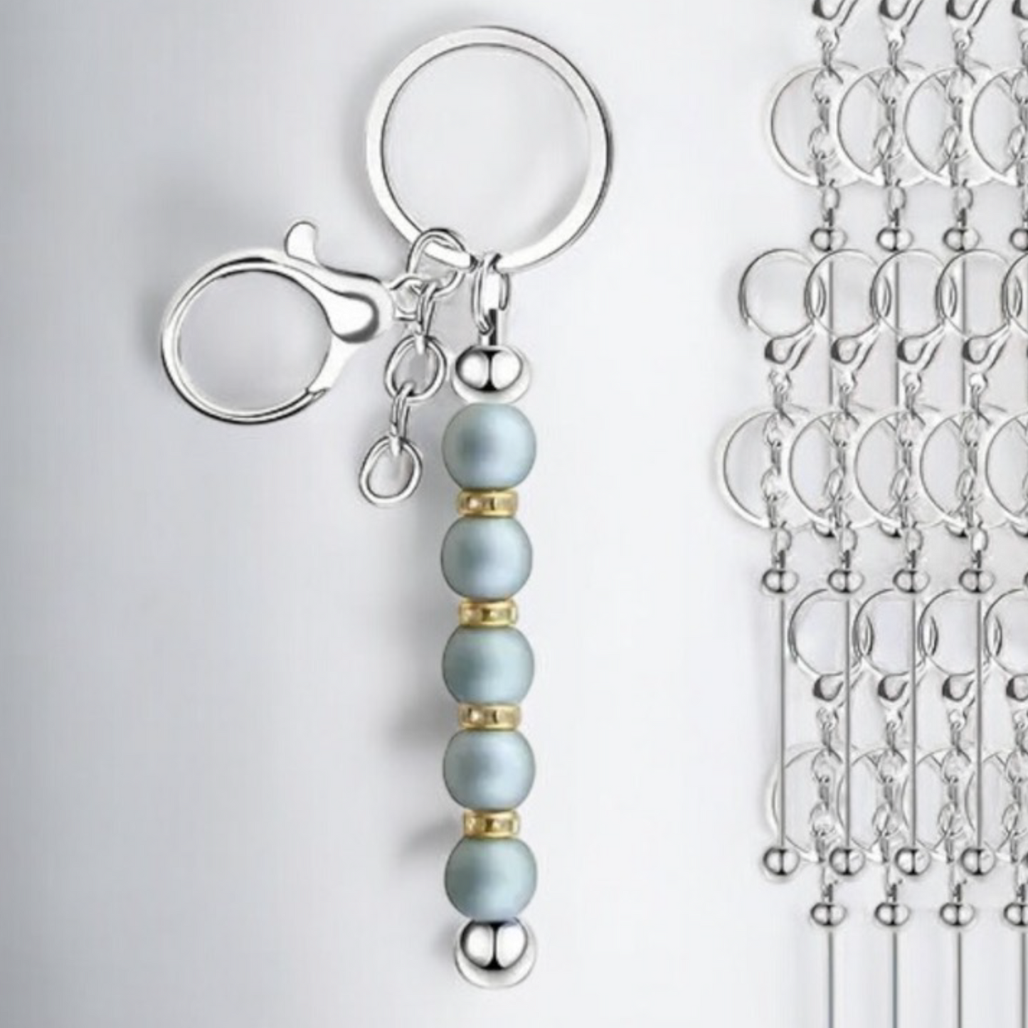 Pack of 10 Blank Keychain Bars | Alloy Silver - Cottonknotsxx