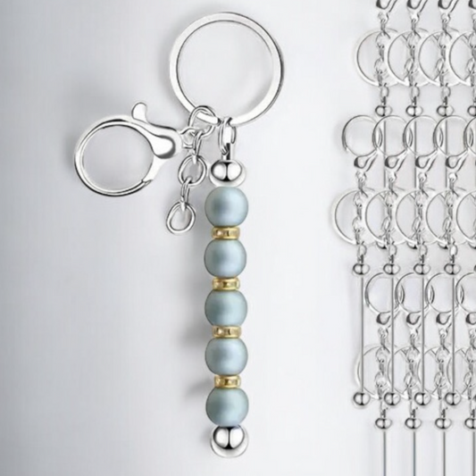 Pack of 10 Blank Keychain Bars | Alloy Silver - Cottonknotsxx