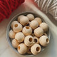 24 Pack | Round Wooden Beads | 16mm | Hole 8mm | Cyan