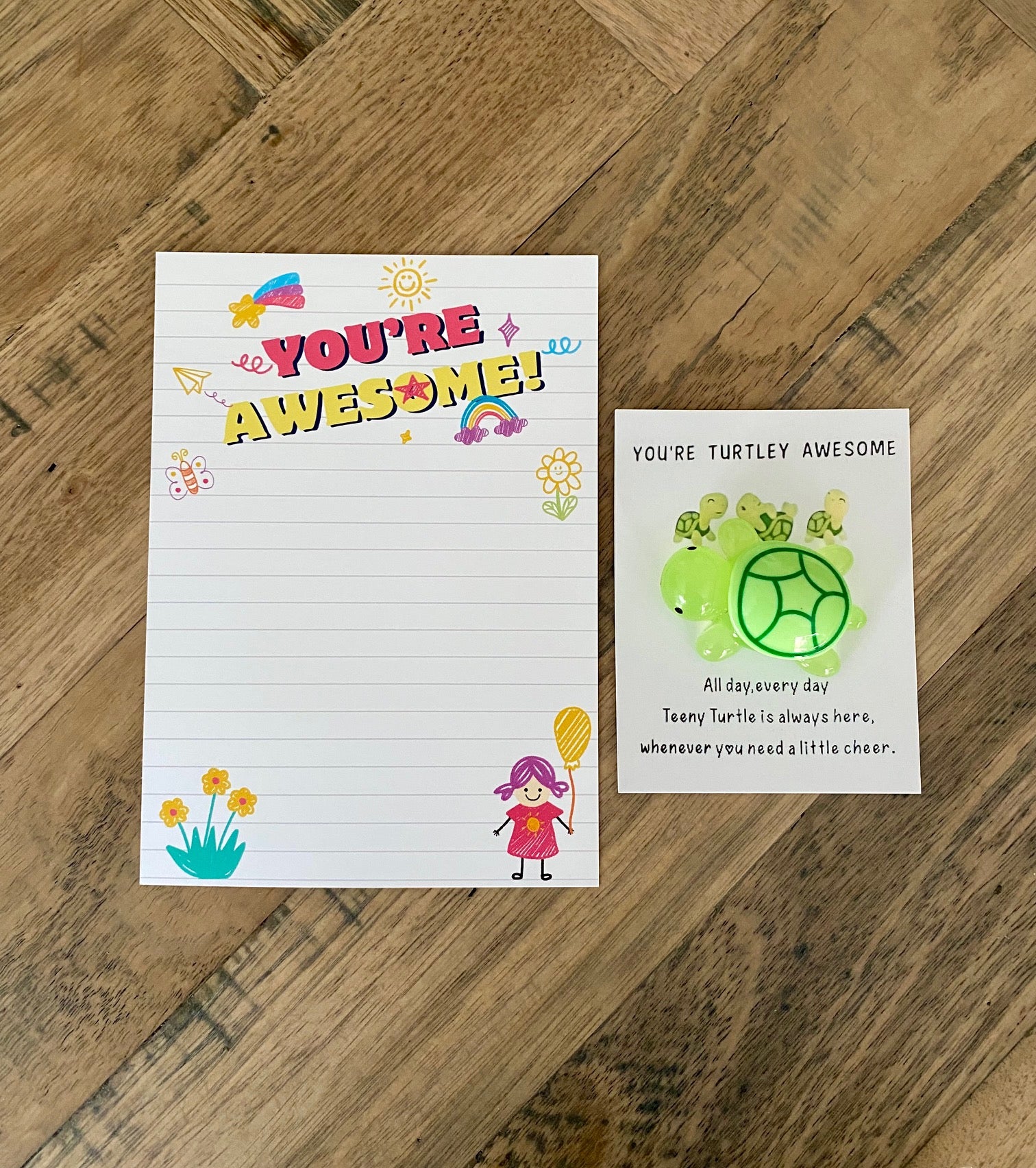 Teeny Turtle Cheer Squad – You’re Awesome Gift Set - Cottonknotsxx