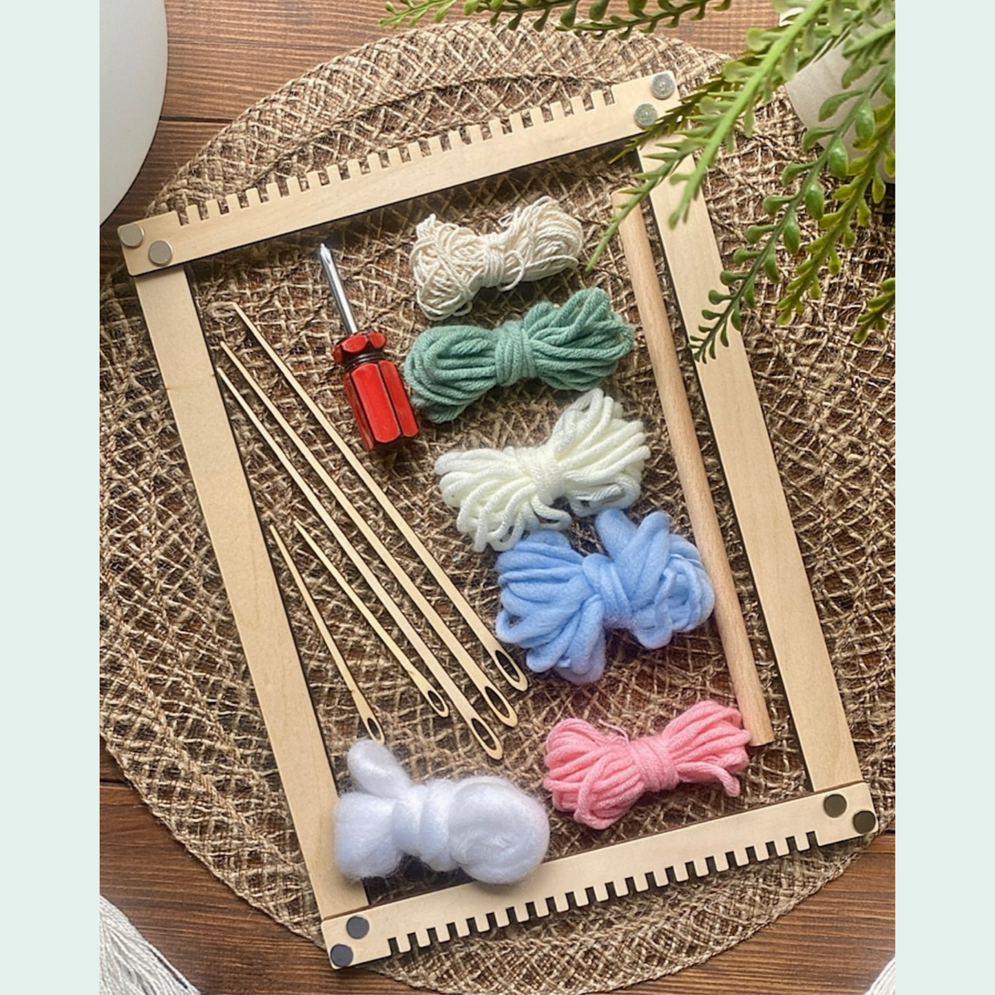 Weaving Loom Kit Learn to weave | 30cm x 22cm | Beginners easy weaving tool - Cottonknotsxx