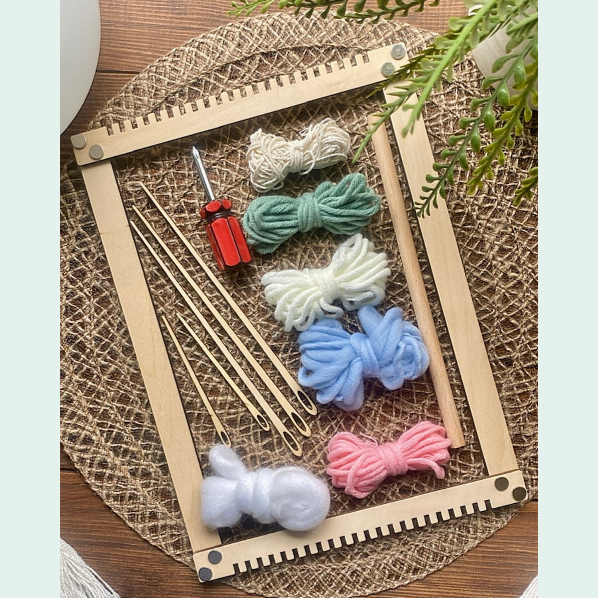 Weaving Loom Kit Learn to weave | 30cm x 22cm | Beginners easy weaving tool - Cottonknotsxx