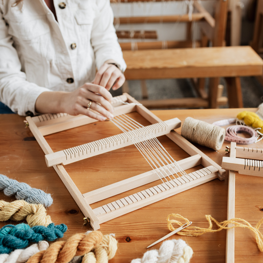 Weaving Loom Kit with Stand | Medium | 35cm x 43cm | Beechwood DIY Craft Kit - Cottonknotsxx