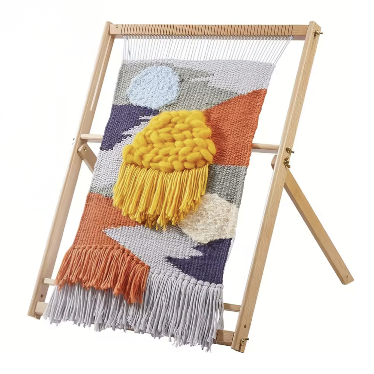 Large Weaving Loom Kit with Stand | 60cm x 47cm | Bonus Bamboo Comb